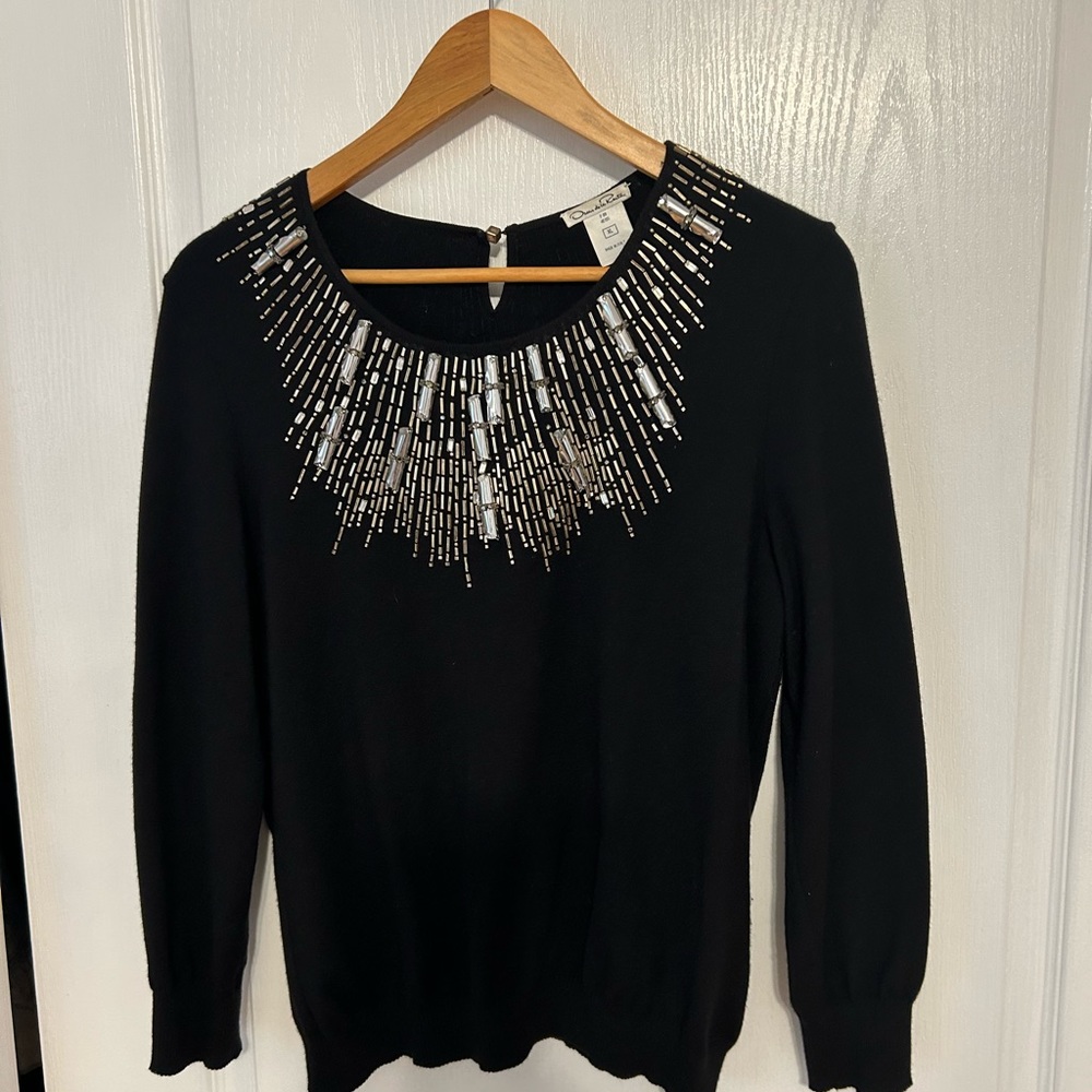 Stunning Oscar de la Renta embellished sweater, gorgeous!